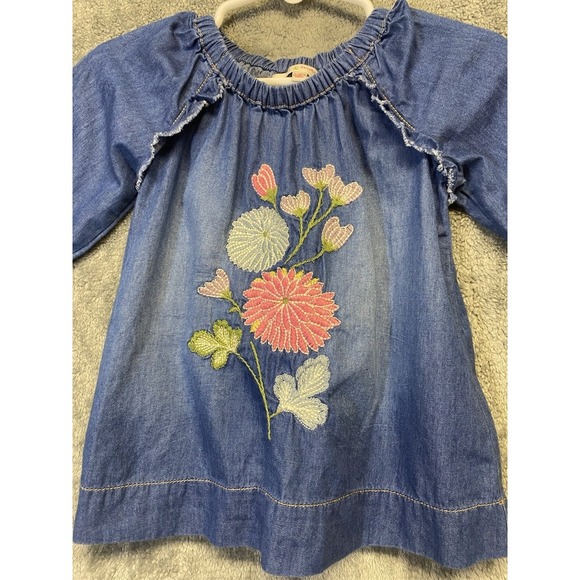 Mimi & Maggie Tranquil Garden Mariposa Denim Dress Baby Girl 3-6 Months - Picture 2 of 12